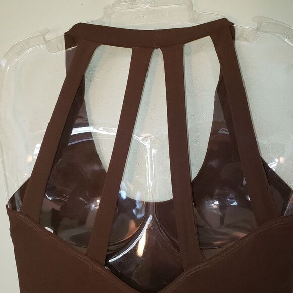 Vintage NWT Charlotte Russe Brown Halter Dress S | Y2K Party Clubwear Retro - Picture 4 of 8